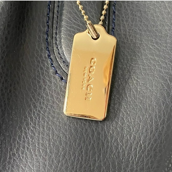 Coach Derby Navy Blue Soft Pebbled Leather Tote Bag - Picture 2 of 14